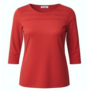St. John Collection Old Money Prep Womens Size Large Perforated Santana Knit Top